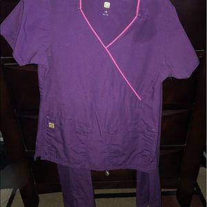 Purple and pink scrubs